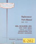 Kearney & Trecker-Milwaukee-Kearney & Trecker 1400-2200, Production Type Milling, Replacement Parts Manual-1400-2200-01